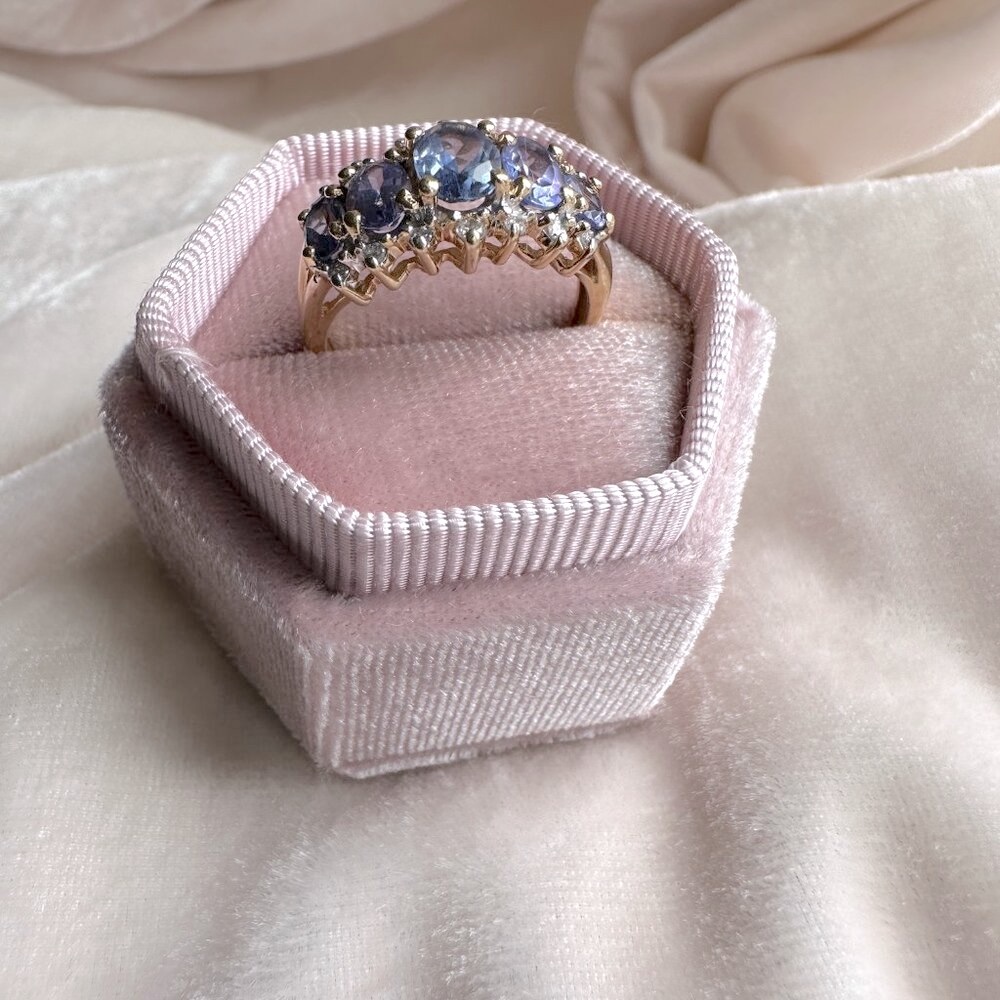 Tanzanite and Diamond Ring 14K Yellow Gold - Picture 7 of 17